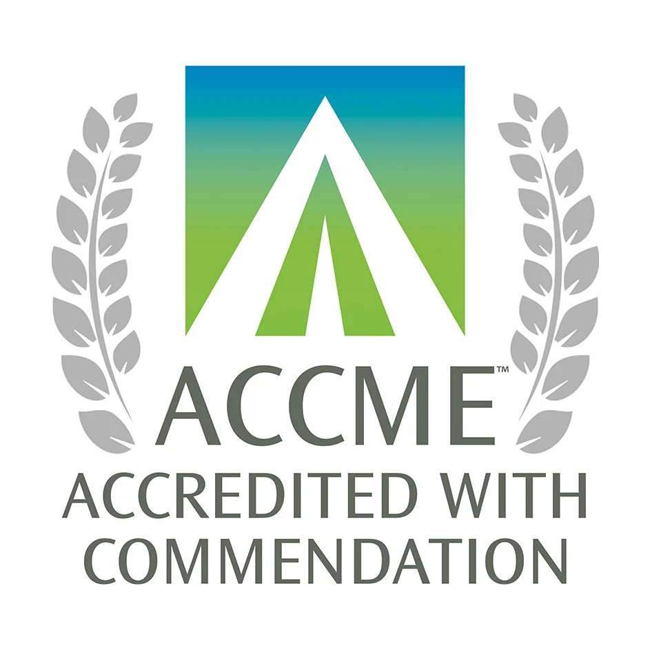 ACCME accredited with commendation logo